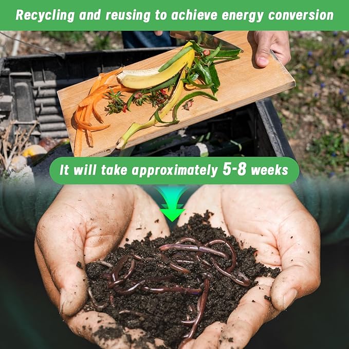 2 Pack Inground Worm Composting Bin Metal Compost Bin for Recycling Kitchen Food Waste Outdoor Worm Compost Bin with Holes and Lid Use in Outdoor Garden Vegetable Patch Backyard