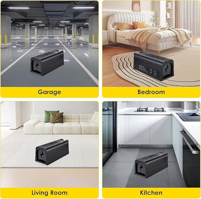 2026 Rat Trap Electric Mouse Trap Zapper with Powerful VoltageRechargeable Reusable Electric Mice Trap Rodent Zapper Electronic Mouse Traps Shock Killer for Indoor Kitchen Attic Warehouse Home