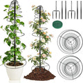 2 Pack Spiral Metal Trellis for Climbing Plants Outdoor 41 Adjustable Plants Trellis Support Metal Garden Trellis with Center Pole and 3 Pronged Climbing Plant Grow Cage Stand for Plants Flowers
