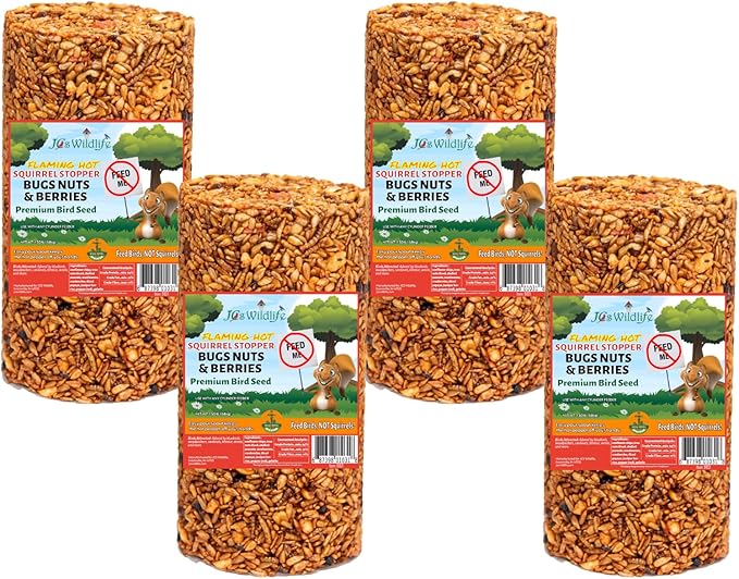 JCs Wildlife Squirrel Stopper Bugs Nuts &amp Berries Small Cylinder 1.5lbs (4-Pack)