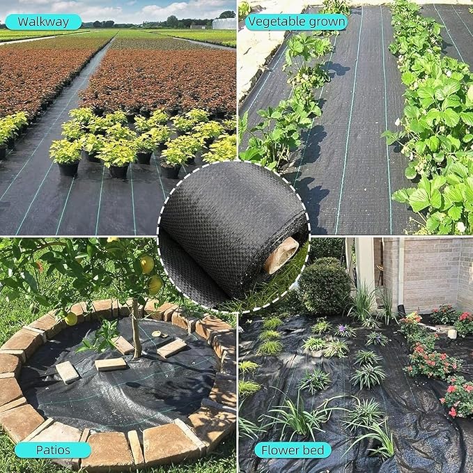 Towallmark 6.5Ft x 330Ft Heavy-Duty 3.2Oz Landscape Weed Barrier Fabric - Premium Ground Cover for Gardens Driveways &amp Erosion Control High Permeability Polypropylene Weed Block Mat
