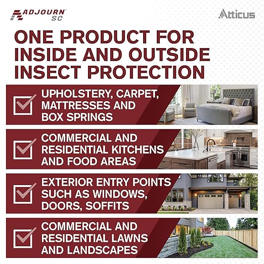 Atticus Adjourn SC Insecticide Concentrate (16 Ounce) - Deltamethrin 4.75% - Indoor and Outdoor Insect Control - Spiders Ants Bedbugs Fleas Ticks Wasps Lice and More