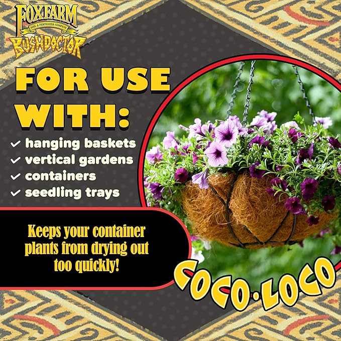FoxFarm Bush Doctor Coco Loco Potting Mix 2cu ft - Extends Your Watering Schedule Triple-Washed to Reduce Salt Content - Perfect for Cultivating Vigorous Plants