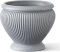 ARBORA 18 Cannes Urn Polyresin Indoor and Outdoor Planter with Stone Blend Concrete Gray Finish - Durable Weatherproof Lightweight Large Plant Pot for Patio Garden Deck Entryway