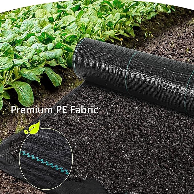 Weed Control Fabric UV Resistant Ground Cover Membrane Garden Underlay Weed Barrier Weed Barrier Mat Ideal for Use in Patios Garden Flower Beds Landscaping(1 * 100m)
