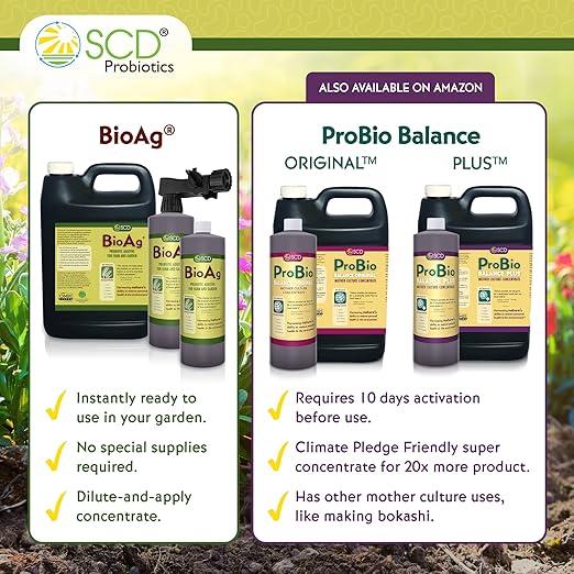 SCD BioAg – Organic Farm and Garden Soil Microbes Compost Starter with 12 Probiotic Strains Live Super Concentrate of Liquid Microorganisms Chemical-Free Soil Amendment by SCD Probiotics (1 Liter)