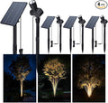 Outdoor Solar Spotlight Adjustable Angle Landscape Spotlight Waterproof 2500mAh All Night Separate Panel LED Uplight Dusk to Dawn 5 Lighting Modes for Outside Patio Wall Path House 4 Pack