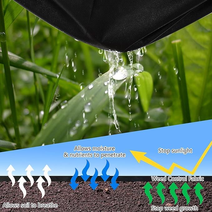 4ft x 100ft Weed Barrier Landscape Fabric 1.8oz Premium Non-Woven Ground Cover Weed Block Gardening Mat Easy Setup Superior Weed Control for Erosion Control Weed Block Ground Cover