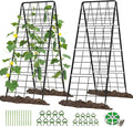 2 Pack Cucumber Trellis 59 High Foldable A-Frame Garden Trellis for Raised Bed Garden Grow Support with Plant Support Clips Ties for CucumberTomato Climbing Plants and Flowers