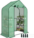 Outsunny 4.7' x 2.3' x 6.2' Small Greenhouse for Outdoors 3 Tiers 6 Shelves Portable Greenhouse with UV-Resistant PE Cover Walk-in Green House with Roll-Up Door Green