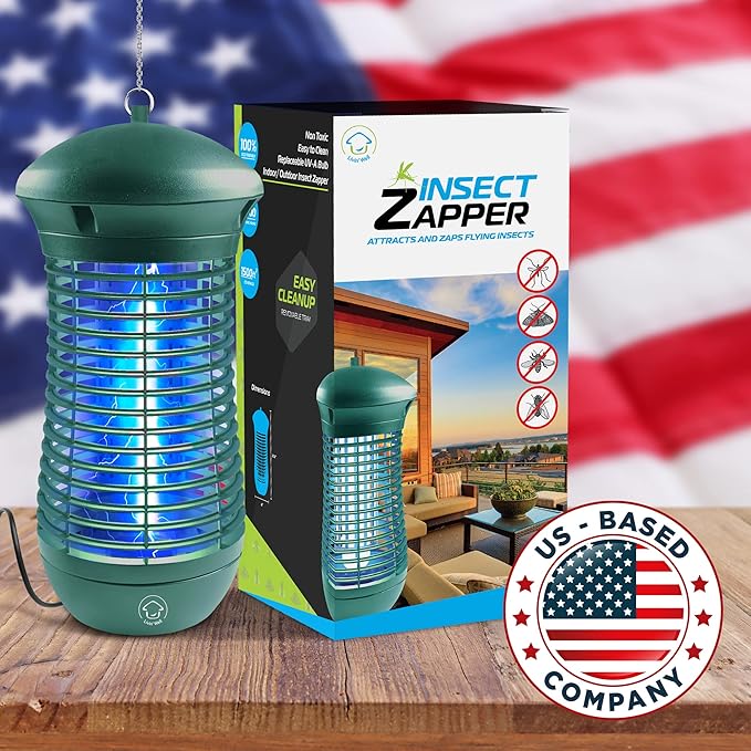 Livin’ Well Green Bug Zapper Indoor Outdoor - 4000V High Powered Electric Mosquito Zapper Home Patio 1500 Sq Ft Range Fly Trap18W UVA Bulb Mosquito Killer Lamp Insect Bug Light