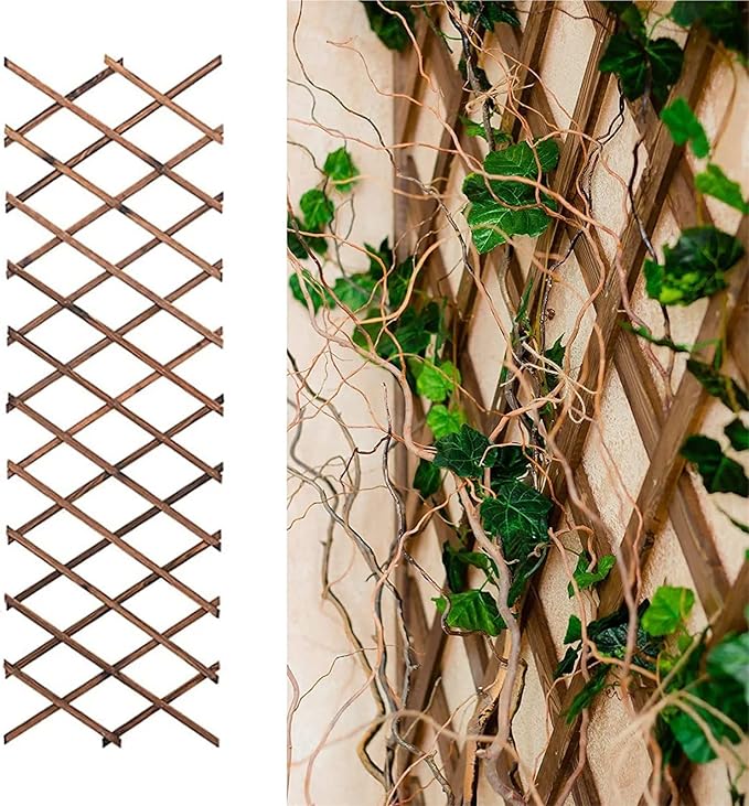 Expandable Garden Trellis Expandable Plant Climbing Lattices Extensible Pine Fence Support for Plants