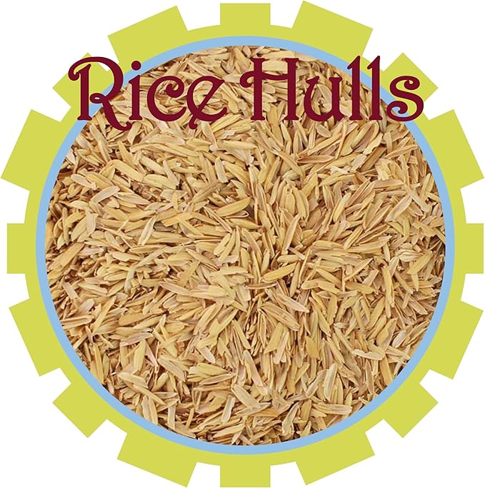 Organic Mechanics Pure Rice Hulls 8 qt (Pack of 2) - Sustainable Alternative to Perlite - Enhances Drainage Porosity and Air Space - Eco-Friendly