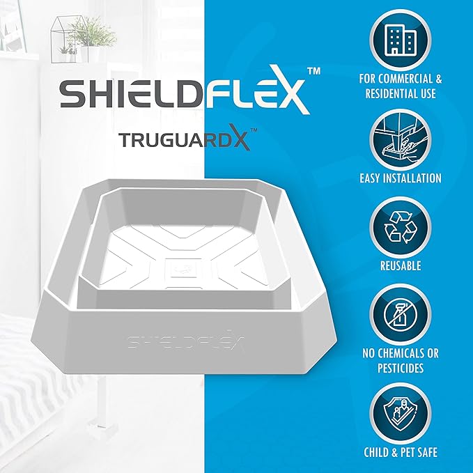 Bed Bug Trap — 8 Pack | TruGuard X Bed Bug Interceptors (White) | Eco Friendly Bed Bug Traps for Bed Legs | Reliable Insect Detector Interceptor and Monitor for Pest Control and Treatment