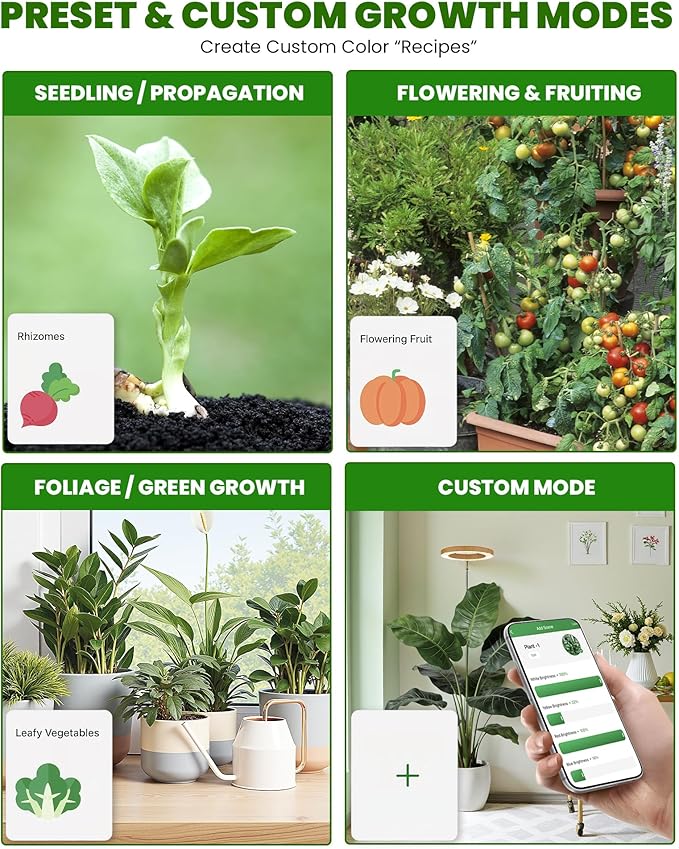 Plant Grow Lightyadoker Smart Plant Light Compatible with AlexaGoogle for Indoor PlantsHeight AdjustableCustomized Light BrightnesssMultiple Timers