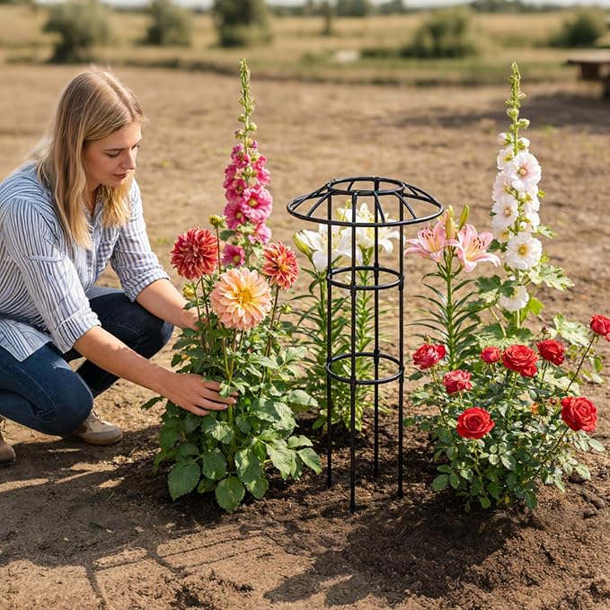 Garden Umbrella TrellisDecorative Vertical Rustproof Stable Climbing Plants Support - Support Cage Umbrella Trellis | for Vine Rose Clematis Vegetable Dragon Fruit Cucumber Hydrangeas Jasmine