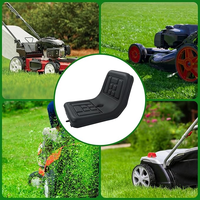 ALL-CARB Universal Compact High Back Lawn Tractor Seat with Central Drainage Holes Replacement for Riding Lawn Mowers