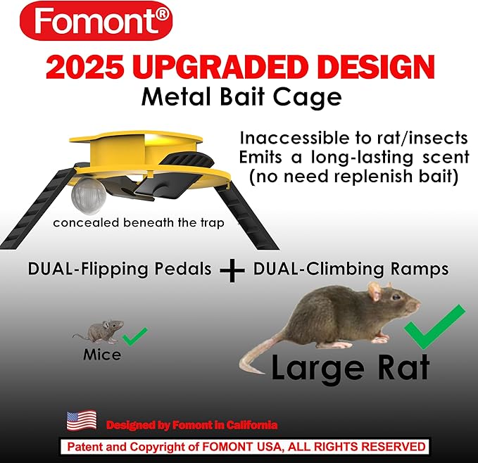 2025 New Improved Bucket Lid Mouse Trap Rat Trap-Metal Bait Cage-Automative Reset-5 Gallon Bucket Fit