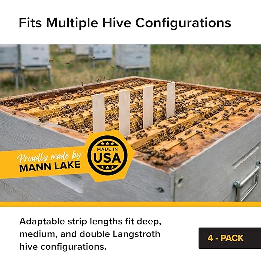 Mann Lake Apivar 2.0 Varroa Mite Treatment Strips Varroa Control for Spring &amp Fall Adaptable Strip Lengths for Multiple Hive Configurations Long Lasting Colony Protection 4 Strips