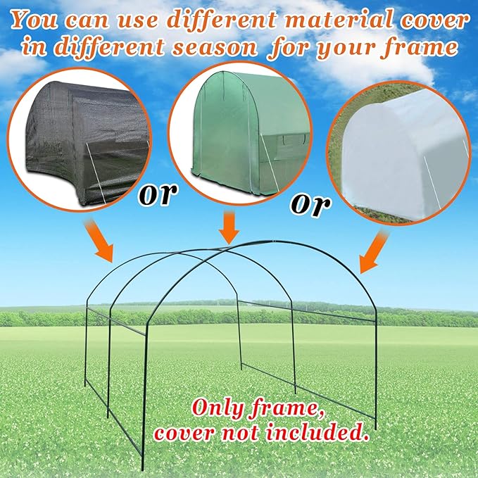 Strong Camel Greenhouse Replacement Frame for 10'X7'X6' Larger Hot Garden House  Support Arch Frame Climbing Plants/Flowers/Vegetables (10'X7'X6')