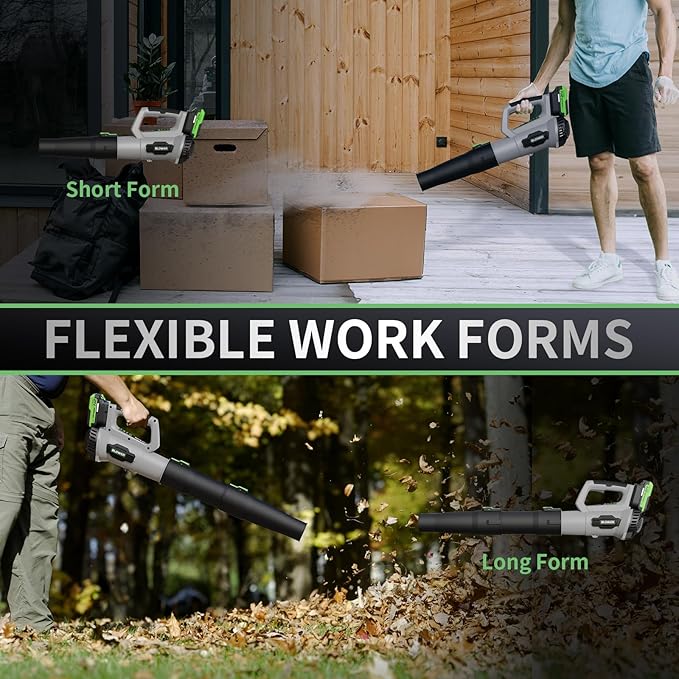 LEAPUL Leaf Blower Cordless 21V Electric Leaf Blower with 2×2.0Ah Batteries &amp 1 Fast Charger Lightweight Battery Powered Blower for Lawn Care Patio Cleaning