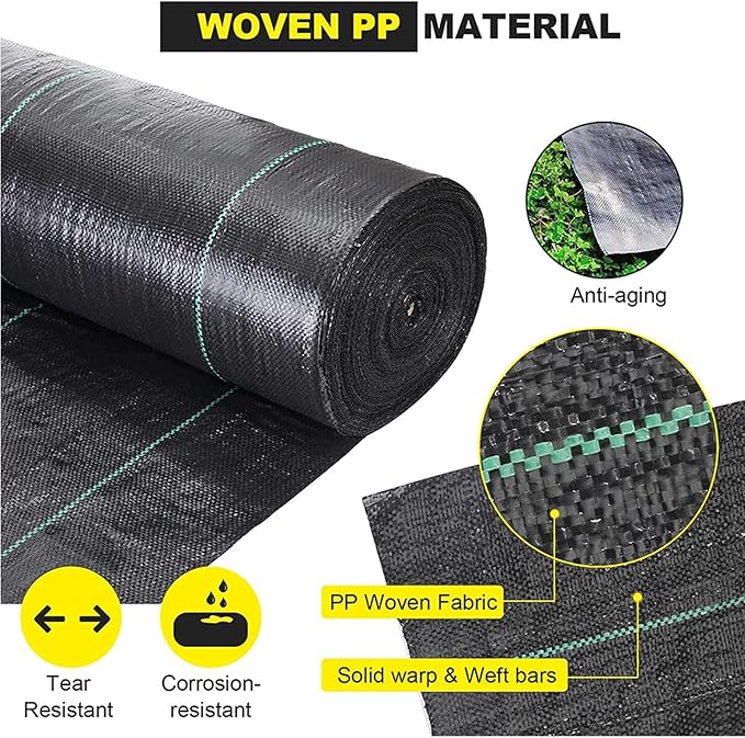 GeotextileNon Woven FabricWeed Barrier Landscape Fabric Premium 5oz Heavy Duty Planting CoverHeavy Duty Weed Block Fabric w/Good Permeability Gardening Mat (Size : 1.5x20m/5x65.62ft)