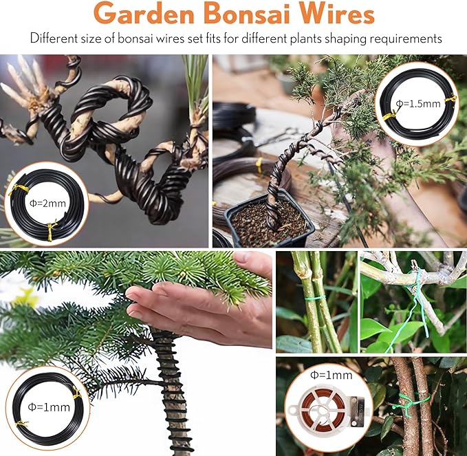 Bonsai Tools Kit 20 Pcs Garden Tools Set for Beginner Gardening Gift for Women Men Includes Bonsai Wire Kit Plant Mat Pruning Shears Bonsai Scissors Succulent Tools in Leather Storage Bag