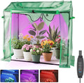 Mini Greenhouse with LED Grow Light &amp Timer 36×20×33 Portable PE Plant Tent for Indoor Seed Starting Balcony Garage &amp Small Space Gardening