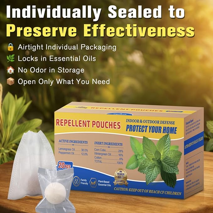 20 Pack Mouse Repellent Balls Rodent Repellent for Indoor Use Peppermint Balls for Rodents Natural Rat and Mice Deterrent Safe for Kids &amp Pets for Rodent Control Car Engines Home Garage