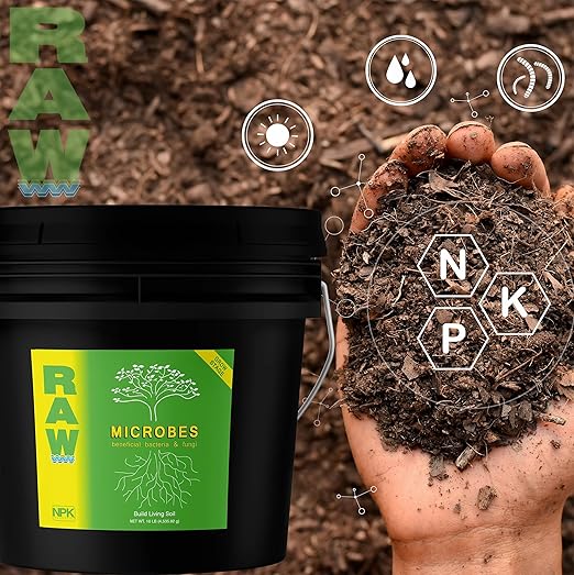 RAW Microbes Grow 10lb - Plant Growth Enhancer with Endomycorrhizae and Rhizosphere Bacteria