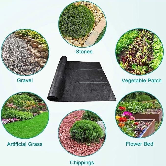 4ft x180ft Heavy Duty Weed Barrier Landscape Fabric Woven Weed Control Fabric for Underlayment Gardening Ground Commercial Driveway Weed Block Cover Mat