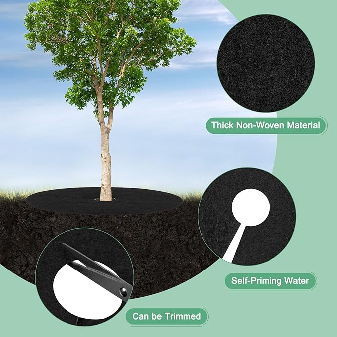 Home and Garden Parts 8 Pack Tree Cover Ring 10.6 Inch Tree Protector Apply to Weed Fabric Black #CN/251024/11947