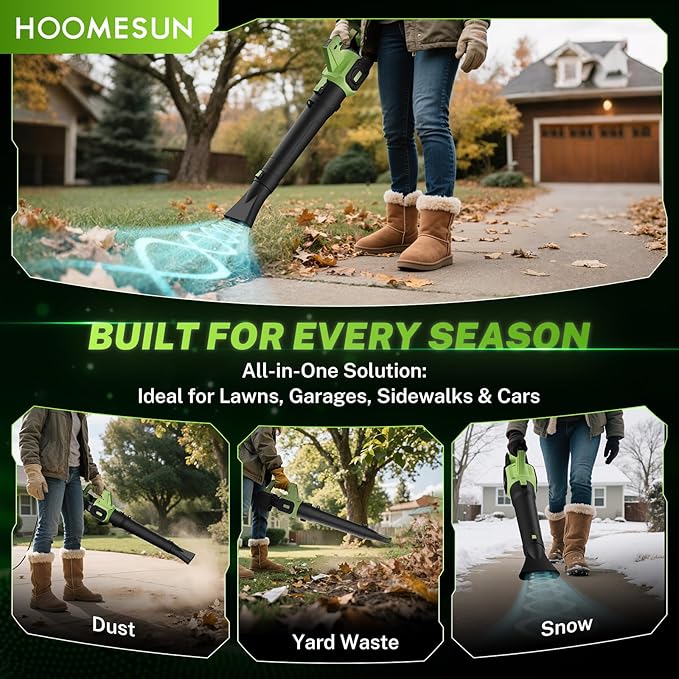 Cordless Leaf Blower 710CFM &amp 200MPH 6-Speed Turbo Blower with 42V 6.0Ah Battery – Lightweight Electric Blower for Yard Lawn Dust &amp Snow Cleaning