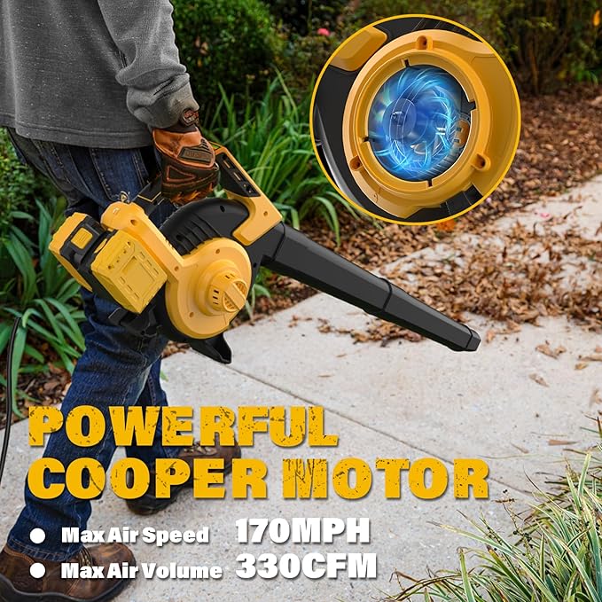 3-in-1 Cordless Leaf Blower &amp Vacuum Leaf Vacuum Mulcher with Bag 40V 170MPH 360CFM 5 Speeds Electirc Leaf Blowers for Lawn Care 2x4.0Ah Battery &amp Charger Included