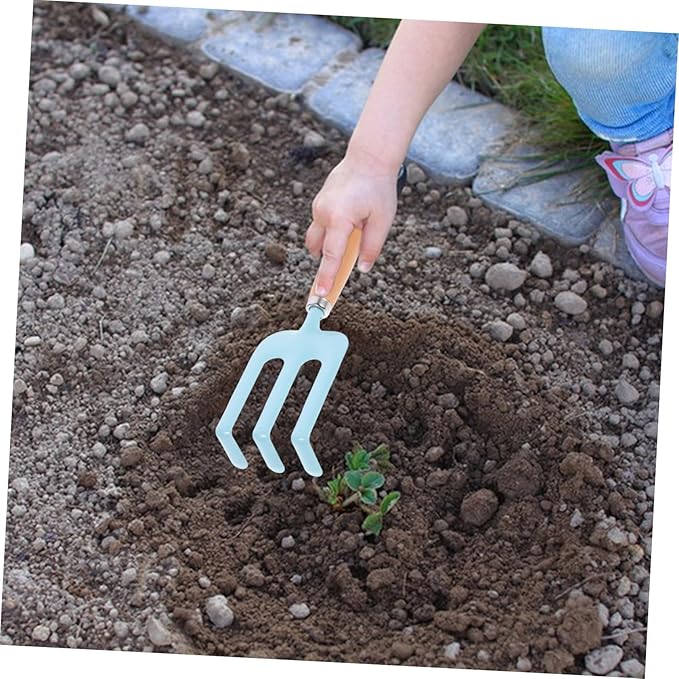 Garden Planting Tools Set with Wooden Handles Shovel Rake Watering Pot for Digging Play and Soil Transplanting Preschool Outdoor