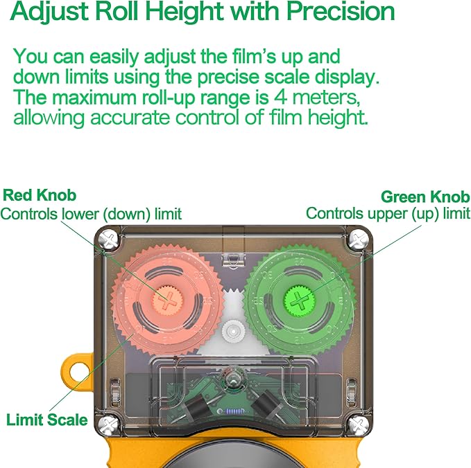 Upgraded DC 24V 100W Greenhouse Film Roll Up Motor Kit with Climbing Device – for Side Windows and Roof Vents of Plastic Film Greenhouses