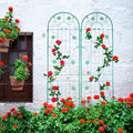 Prime 2 Pack Metal Garden Trellis 86.7 x 19.7 Rustproof Trellis for Climbing Plants Outdoor Flower Support Green