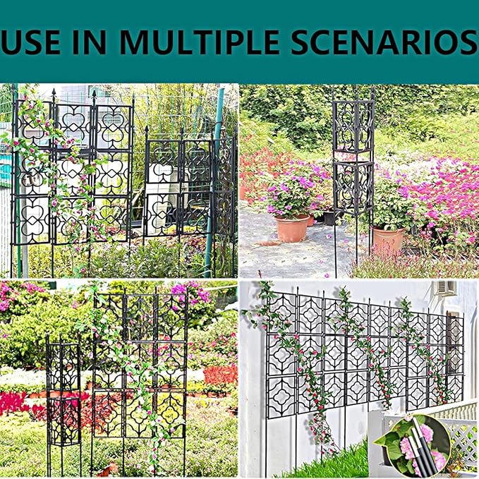Outdoor Garden Trellis Plastic Coated Galvanized Fence Panel Durable Flowers Stands Support for Climbing Rose Vegetable Flower180cm