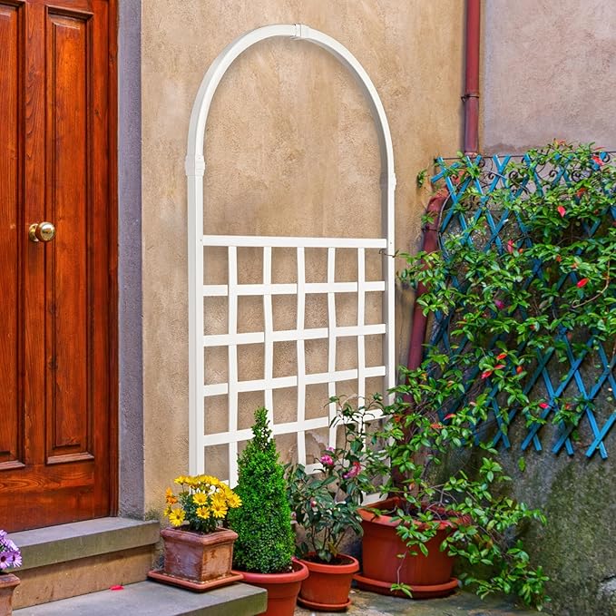 Ochine Garden Trellis for Climbing Plants Outdoor Garden Arch Trellis Decorative Vegetables Flowers Vine Trellis Wedding Arches for Ceremony Decorations Pergola for Garden Backyard Lawn