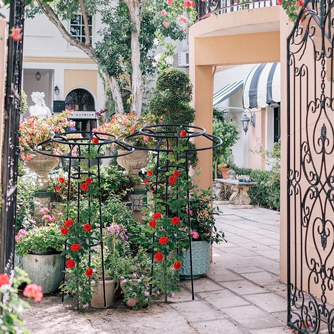 Garden Trellis - Vertical Support Decorative Frame Weatherproof Design | Adjustable Umbrella Shape with Iron Frame for Balcony Gardening Flower Climbing Vegetable Vines in Patio and Greenhouse