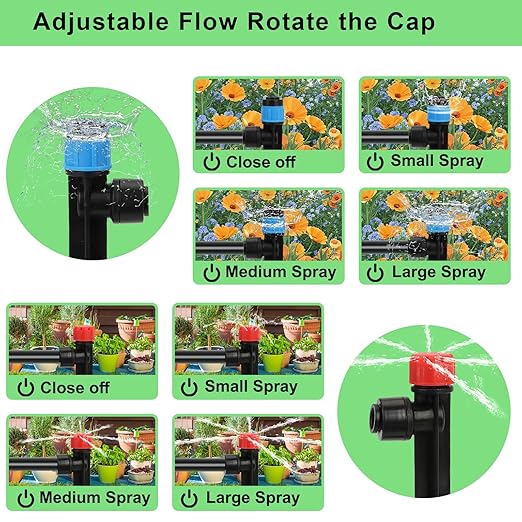 Drip Irrigation System Kit – 2026 New Quick-Connect Automatic Watering &amp Misting System with 48FT 1/2 Tubing Large Coverage &amp Water-Saving for Greenhouses Lawns Gardens Raised Beds