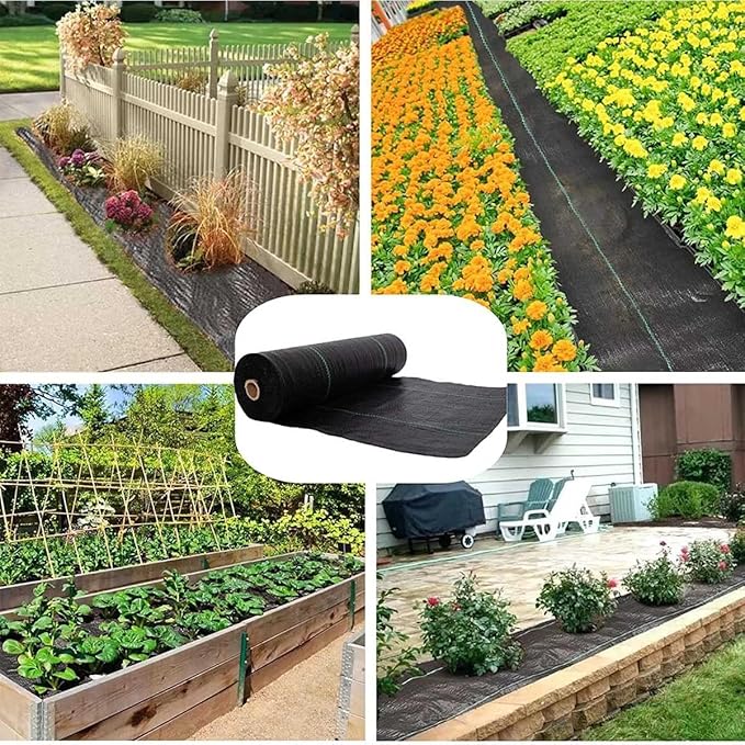 Weed Control Film Weed Control Membrane Weed Block Gardening Mat for Soil Stabilization Landscaping Weed Barrier(1.2x60m/4x200ft)