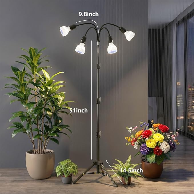 Grow Light 5500K (320 Watts Equiv) White Full Spectrum Plant Growing Lamp for Indoor PlantsLED Bulbs Replaceable