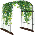 SUNYRISY Garden Arch Trellis Metal Core Trellis for Climbing Plants Outdoor 87 x 71 x 75 Tall Archway Tunnel Plant Support for Vine Cucumber Tomato Grape Vegetables Climbing Plants