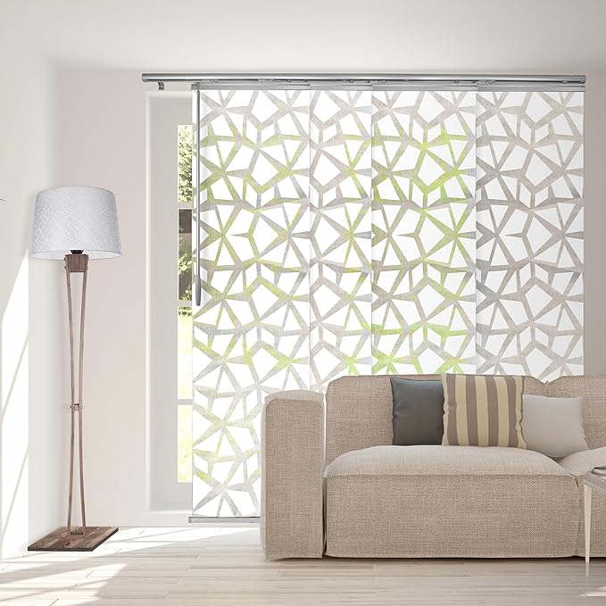 A&ampF Rod Décor - ICY White 4-Panel Single Rail Panel Track Extendable 48-88 W x 94 H Panel Width 23.5