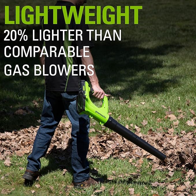 Greenworks 24V Axial Leaf Blower (100 MPH / 330 CFM) 2Ah Battery and Charger Included