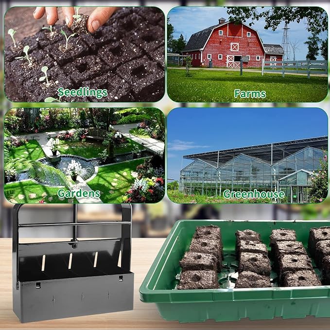 Soil Block MakerHand-held Soil BlockerSoil BlockerSoil Blocker Double Row Soil Block Maker Tool Stainless Steel for Seedling Greenhouse