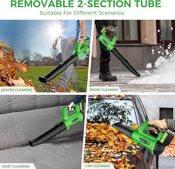 Cordless Leaf Blower with 2× 6.0Ah Batteries and Charger 540CFM/170MPH Battery Powered Leaf Blower 6 Speeds Lightweight Electric Leaf Blowers for Lawn Care Patio Dust and Leaves Cleaning 2025