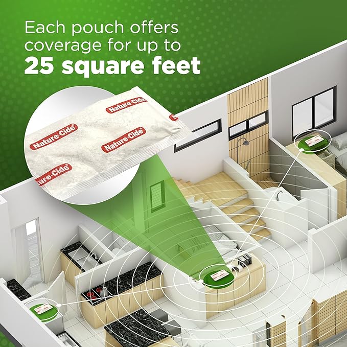 Nature-Cide Rat &amp Mouse Pouches - Plant-Based Formula for Indoor &amp Enclosed Spaces - Fresh Mint Aroma 45-60 Day Use - 25 sq ft Coverage per Pouch (Pack of 48)