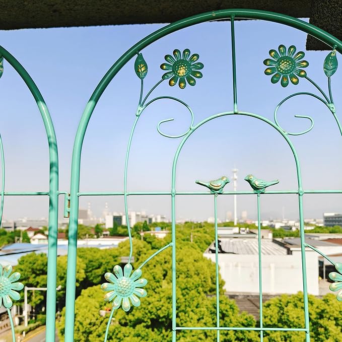 2 Pack Large Garden Trellis 86.7 H x 19.7 W Heavy Duty Rustproof Green Iron Plant Trellis for Potted Plant Support Metal Climbing Rose Trellis Vine Vegetable Cucumber